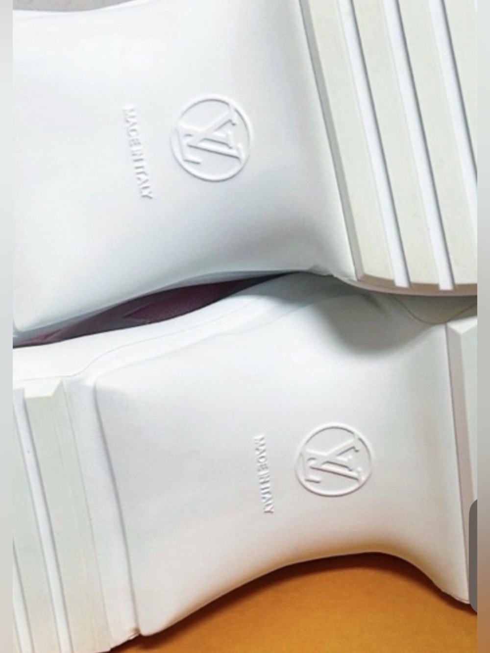 Louis Vuitton Pink and White Archlight-Style Lace-Up Sneakers - Picture 6 of 10